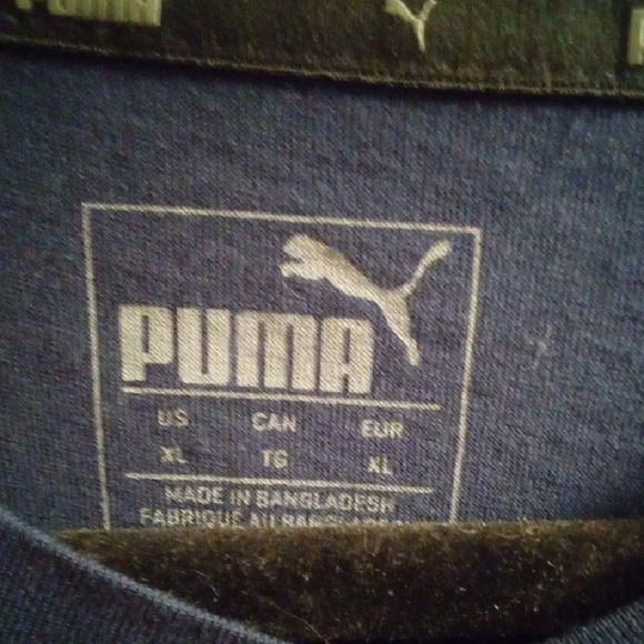 Mens XL Puma Blue Short Sleeve Tee Athletic Style Lightweight Relaxed Fit - Picture 2 of 4